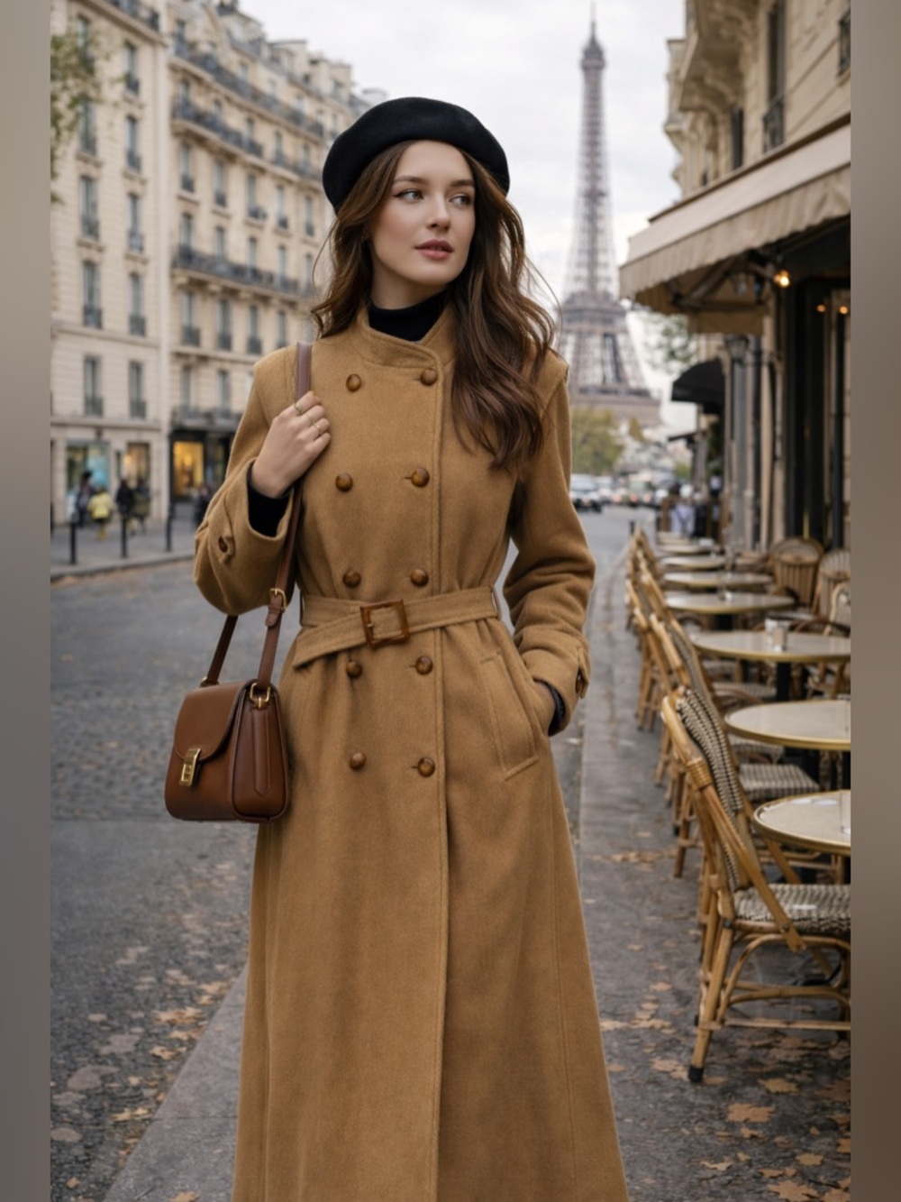 Vintage Luxury! Anne Marie Beretta for Romosport Tan belted Double-Breasted Coat - Picture 2 of 16